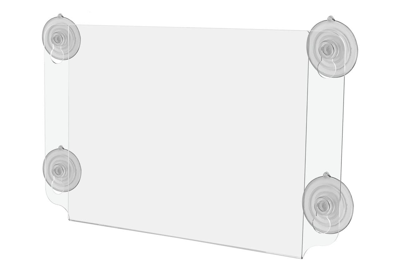 Sign Ad Flyer Holder with Suction Cups Eleven Inches Wide by Eight and a Half Inches High