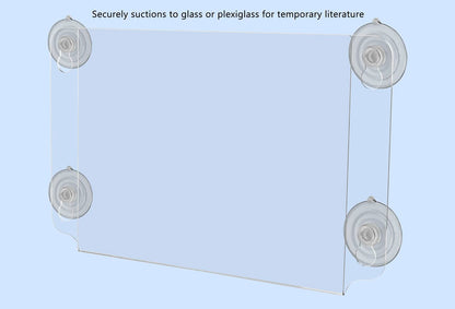 11"W x 8.5"H Window Sign Holder Double Sided with Suction Cups