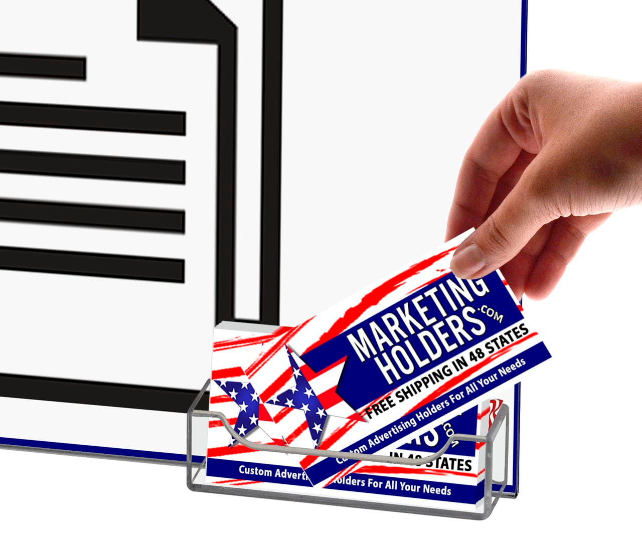 11"W x 8.5"H Wall Sign Holder with Business Card Pocket and Hardware