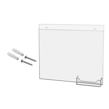 11"W x 8.5"H Wall Sign Holder with Business Card Pocket and Hardware