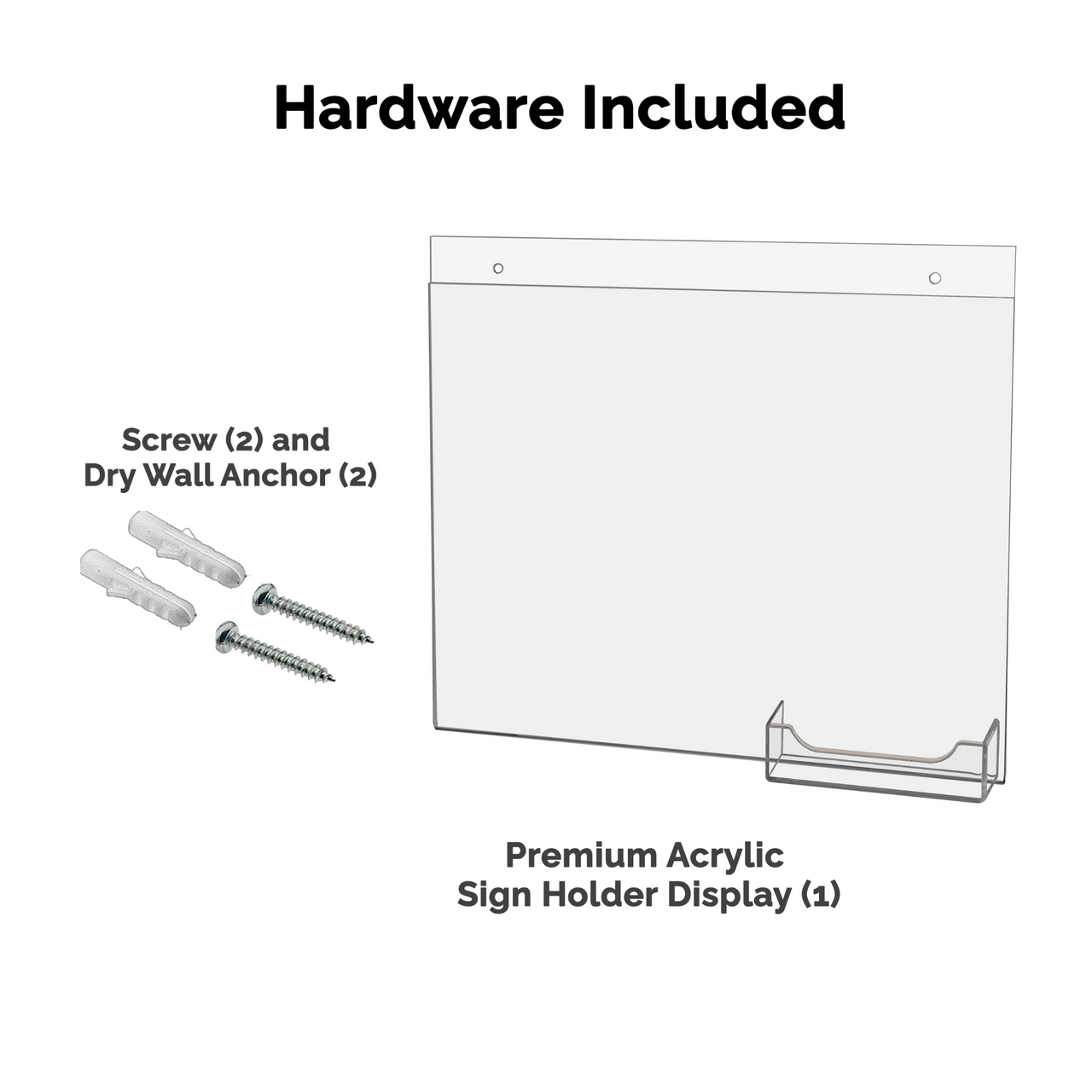 11"W x 8.5"H Wall Sign Holder with Business Card Pocket and Hardware