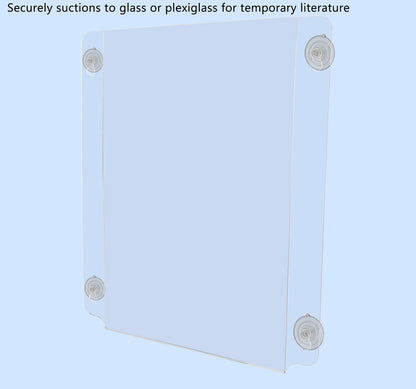 12"W x 18"H Window Sign Holder Double Sided with Suction Cups