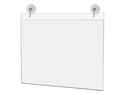 14"W x 11"H Window Mount Sign Holder Suction Cup with Hooks