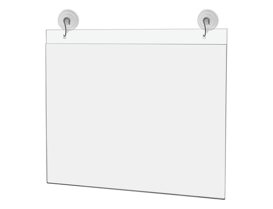 14"W x 11"H Window Mount Sign Holder Suction Cup with Hooks