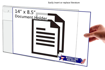 Sign Holder 14"W x 8.5"H Large Display Sleeve with Notched Back