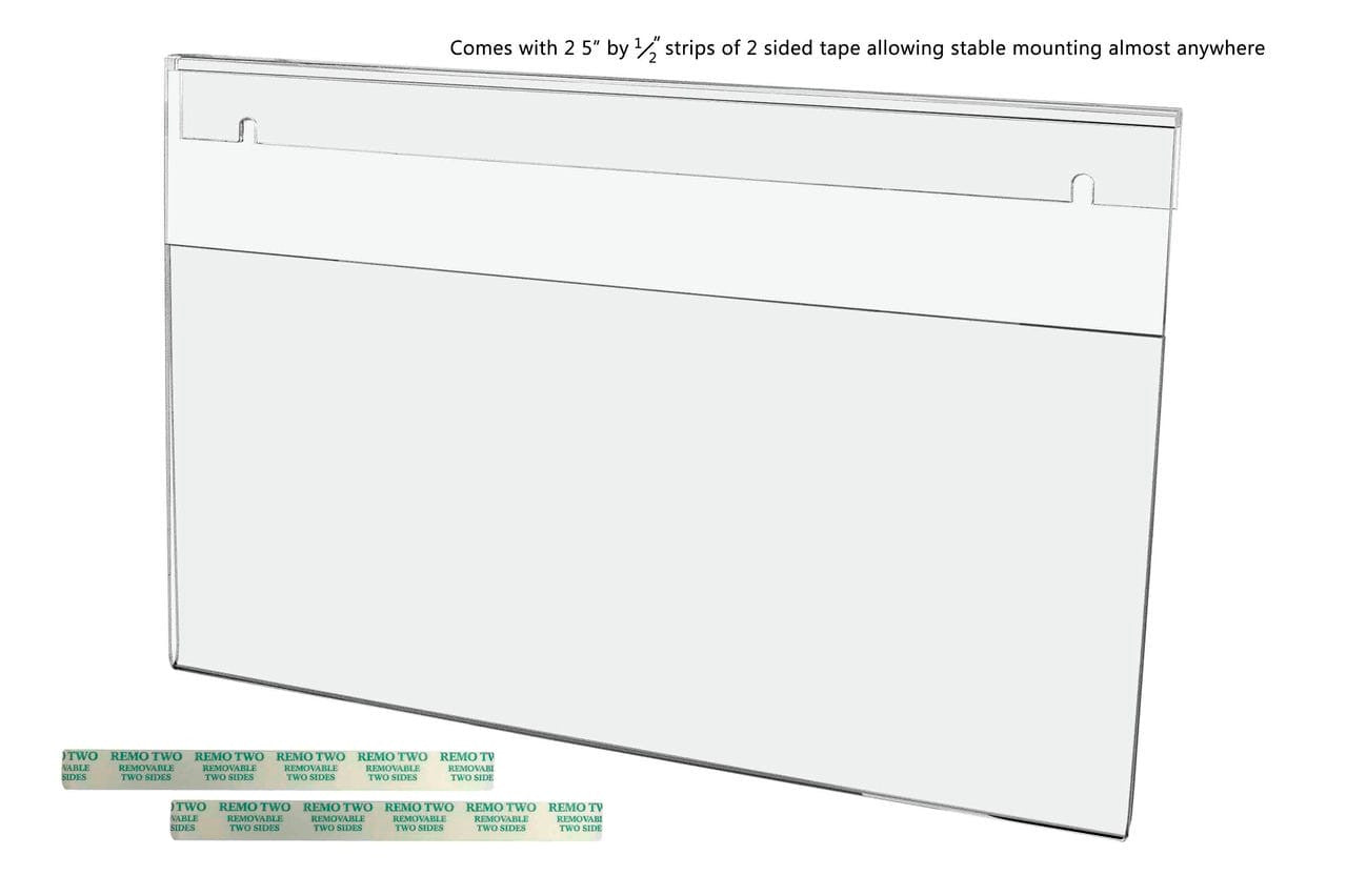 Fourteen Inches Wide by Eight and a Half Inches High Sign Literature Poster with tape with Notched Backside for Hanging