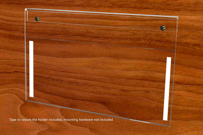 Fourteen Inches Wide by Eight and a Half Inches High Sign Literature Poster empty with Notched Backside for Hanging