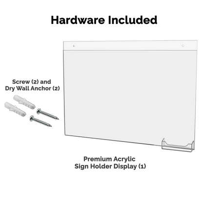 17"W x 11"H Wall Sign Holder with Business Card Pocket and Hardware