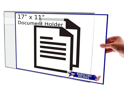 Horizontal Sign Holder 17"W x 11"H Notice Display Notched Back