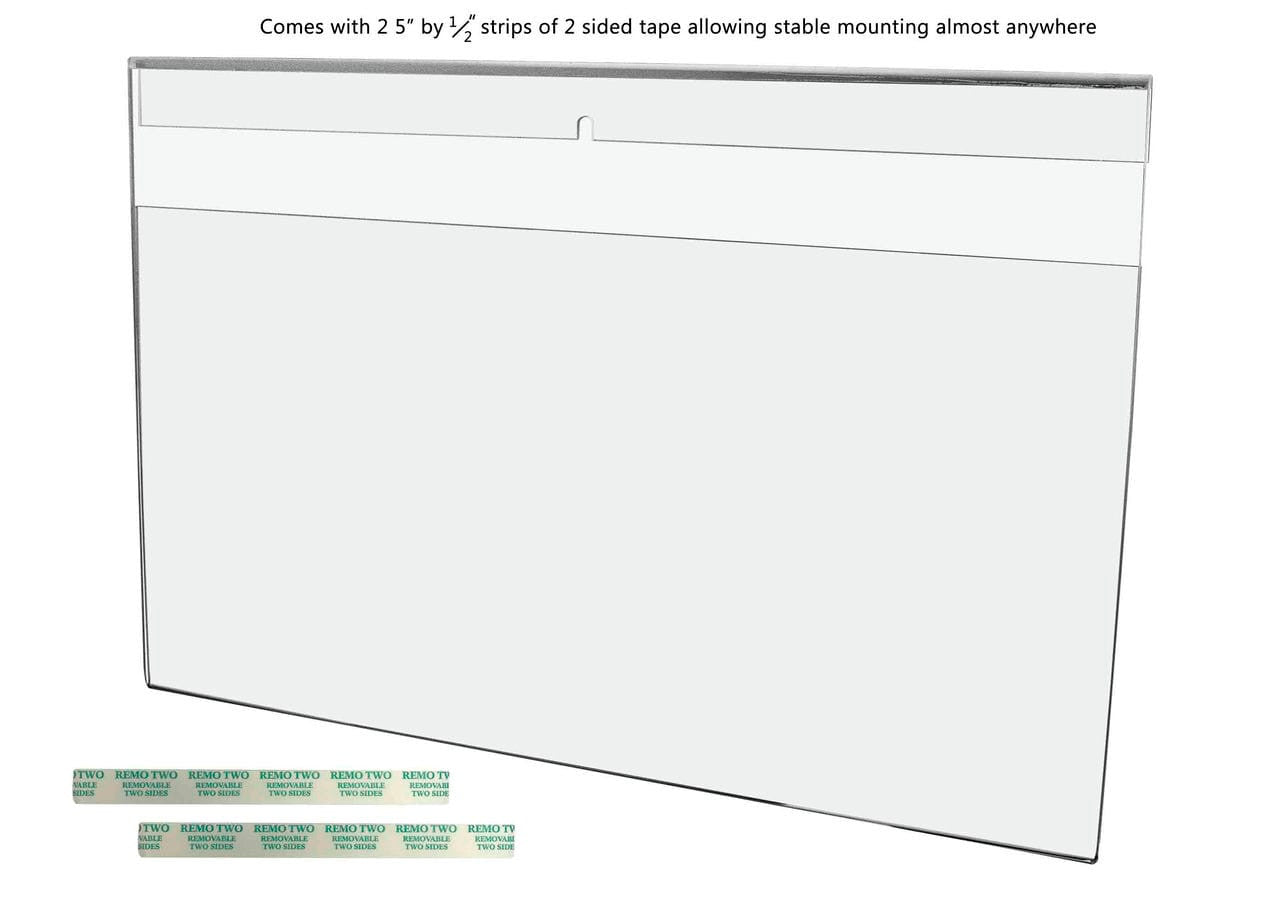 Seventeen Inches Wide by Eleven Inches High Horizontal Sign Literature Holder Notched Poster with tape