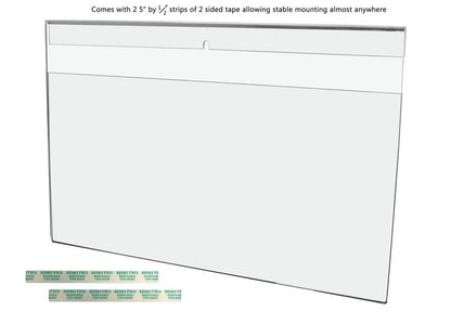 Seventeen Inches Wide by Eleven Inches High Horizontal Sign Literature Holder Notched Poster with tape