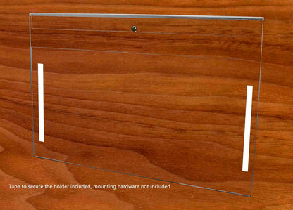 Sign Literature Holder Notched Poster empty on wall Seventeen Inches Wide by Eleven Inches High Horizontal