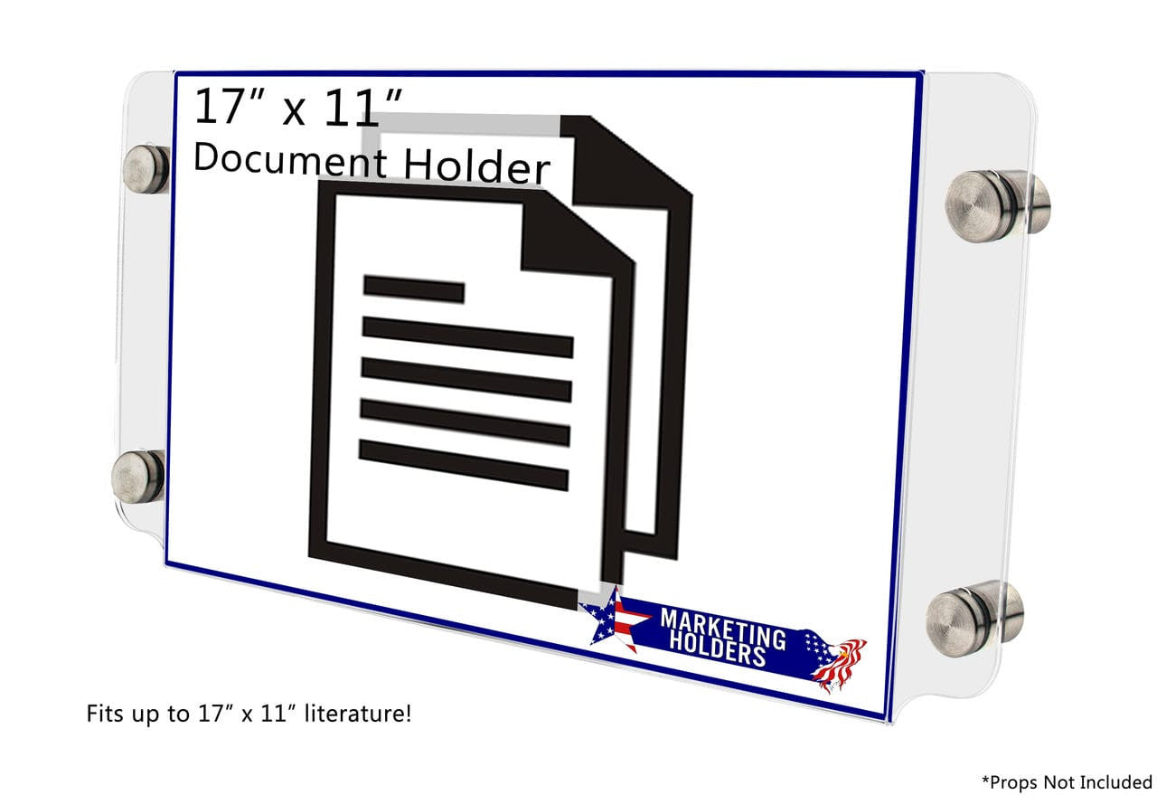 17"W x 11"H Sign Holder with Standoffs Image Poster Wall Frame