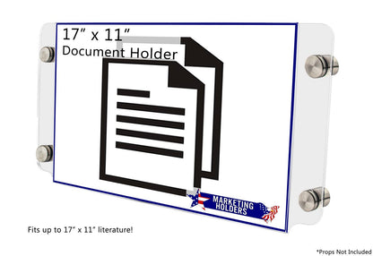 17"W x 11"H Sign Holder with Standoffs Image Poster Wall Frame