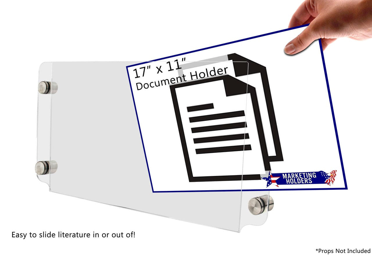 17"W x 11"H Sign Holder with Standoffs Image Poster Wall Frame