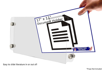 17"W x 11"H Sign Holder with Standoffs Image Poster Wall Frame