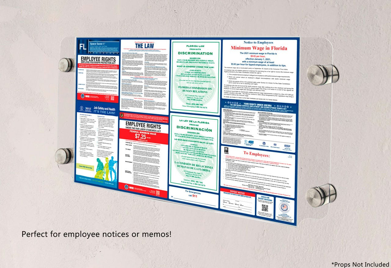 17"W x 11"H Sign Holder with Standoffs Image Poster Wall Frame