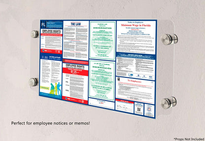 17"W x 11"H Sign Holder with Standoffs Image Poster Wall Frame