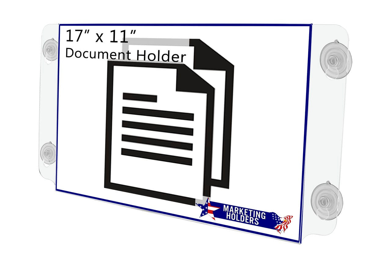 17"W x 11"H Window Poster Holder Double Sided with Suction Cups