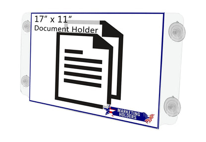 17"W x 11"H Window Poster Holder Double Sided with Suction Cups