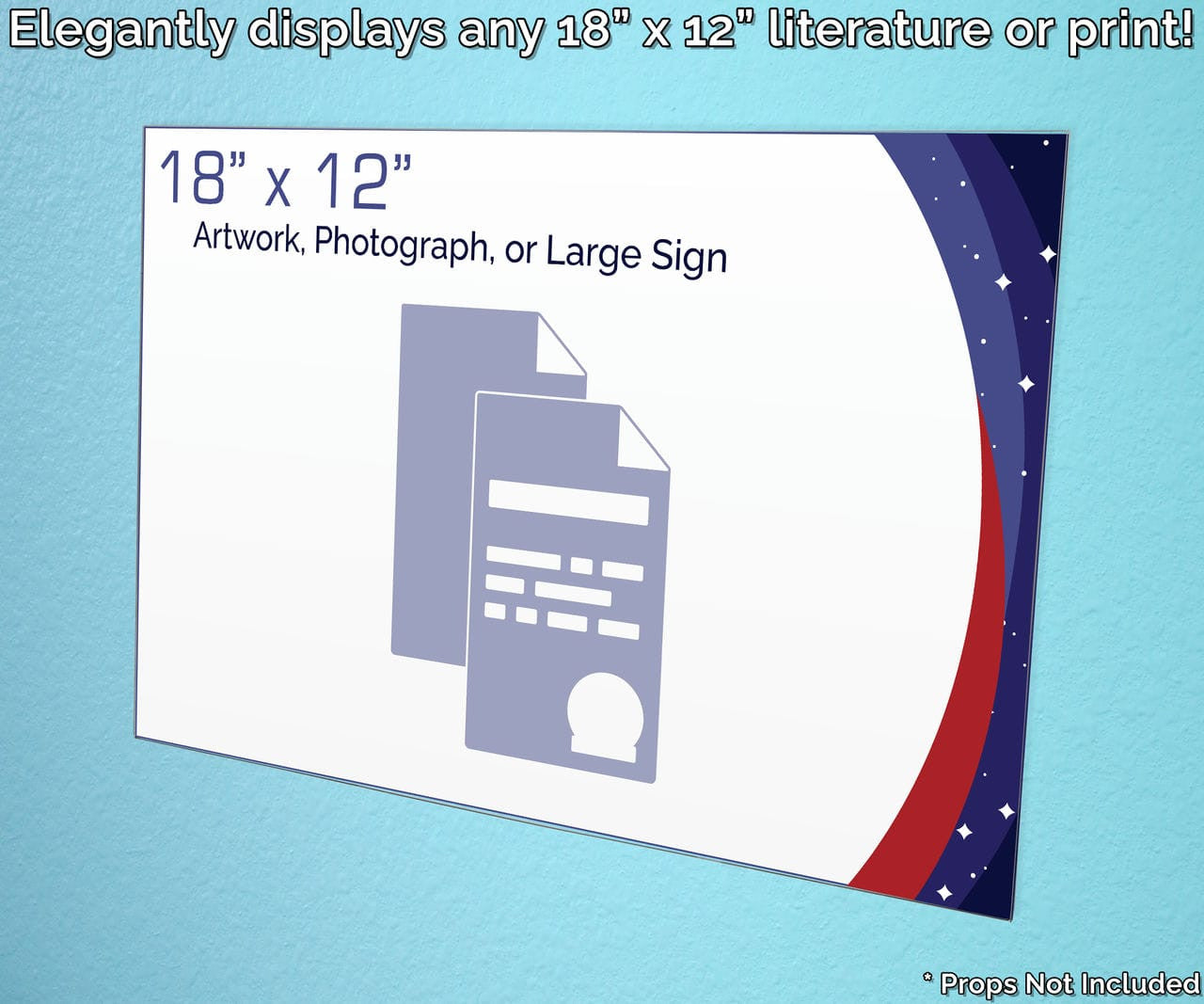 Poster Display Sleeve 18"W x 12"H Large Sign Holder with Velcro