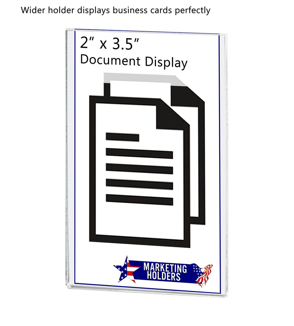Small Sign Holder Ad Frame Double Sided Adhesive Tape with lit dimensions Two Inches Wide by Three and a Half Inches High