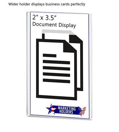 Small Sign Holder Ad Frame Double Sided Adhesive Tape with lit dimensions Two Inches Wide by Three and a Half Inches High