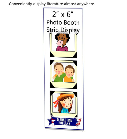 Photo Booth Strip Display 2"W x 6"H Vertical Small Sign Holder