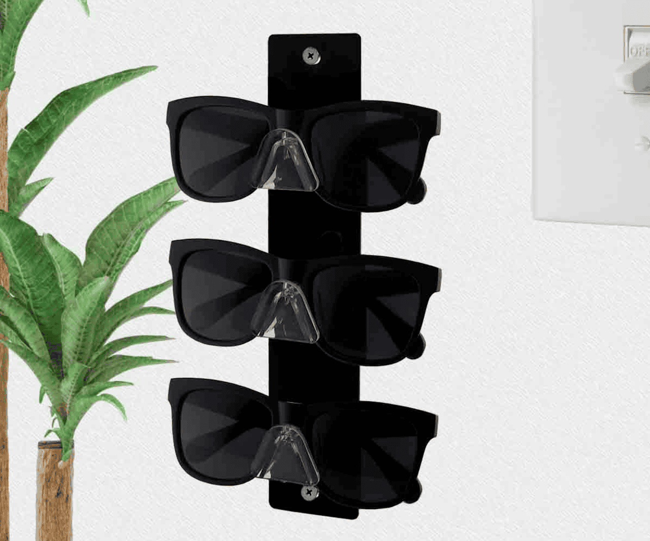 3 Pair Sunglasses Eyeglasses Display Safety Glasses Holder Wall