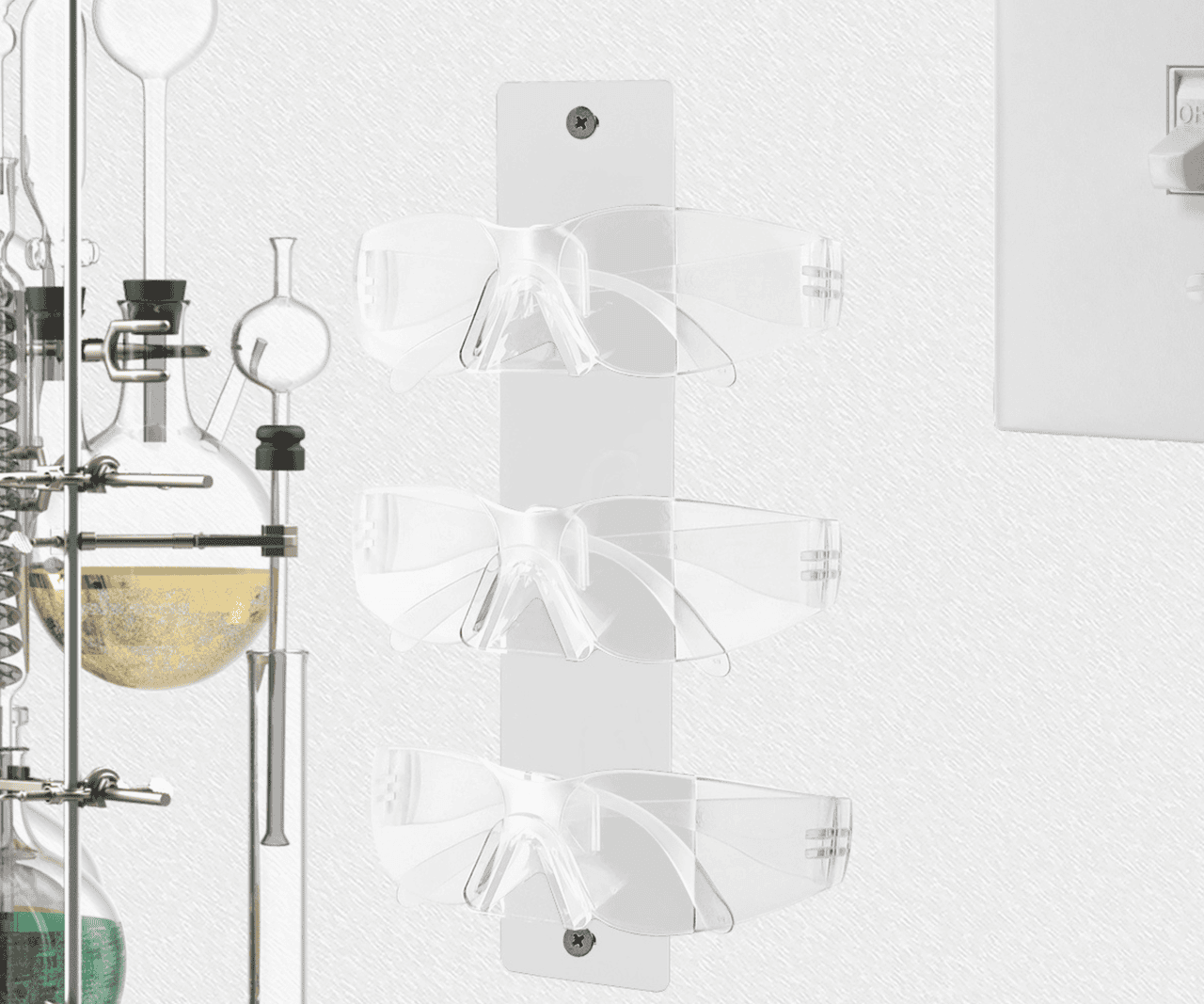 3 Pair Sunglasses Eyeglasses Display Safety Glasses Holder Wall