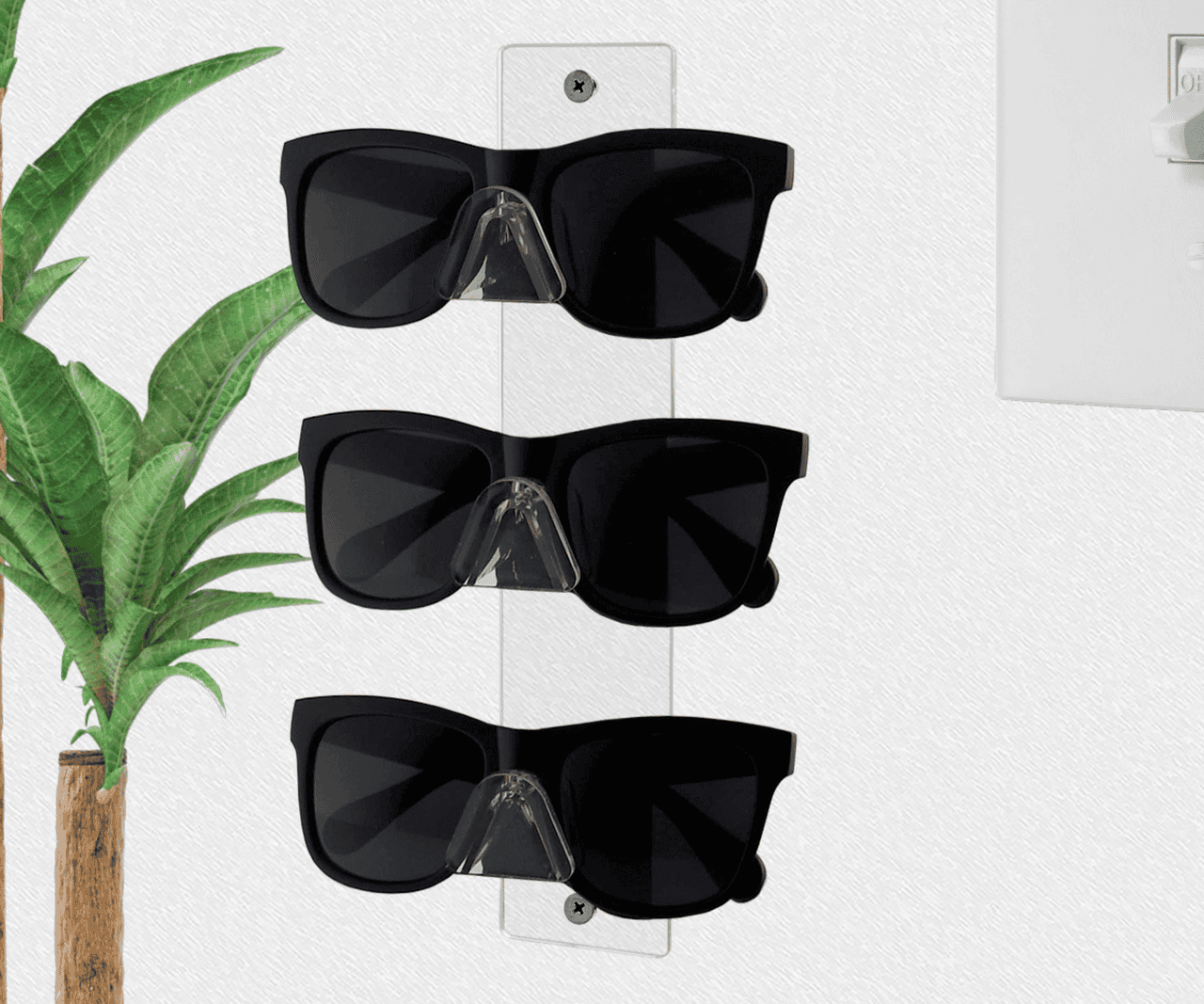 3 Pair Sunglasses Eyeglasses Display Safety Glasses Holder Wall