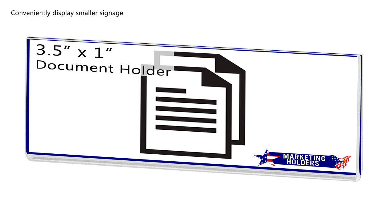 Magnetic 3.5"W x 1"H Sign Holder Metal Mount