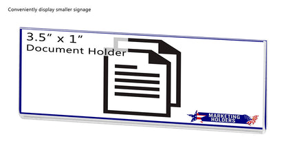 Magnetic 3.5"W x 1"H Sign Holder Metal Mount