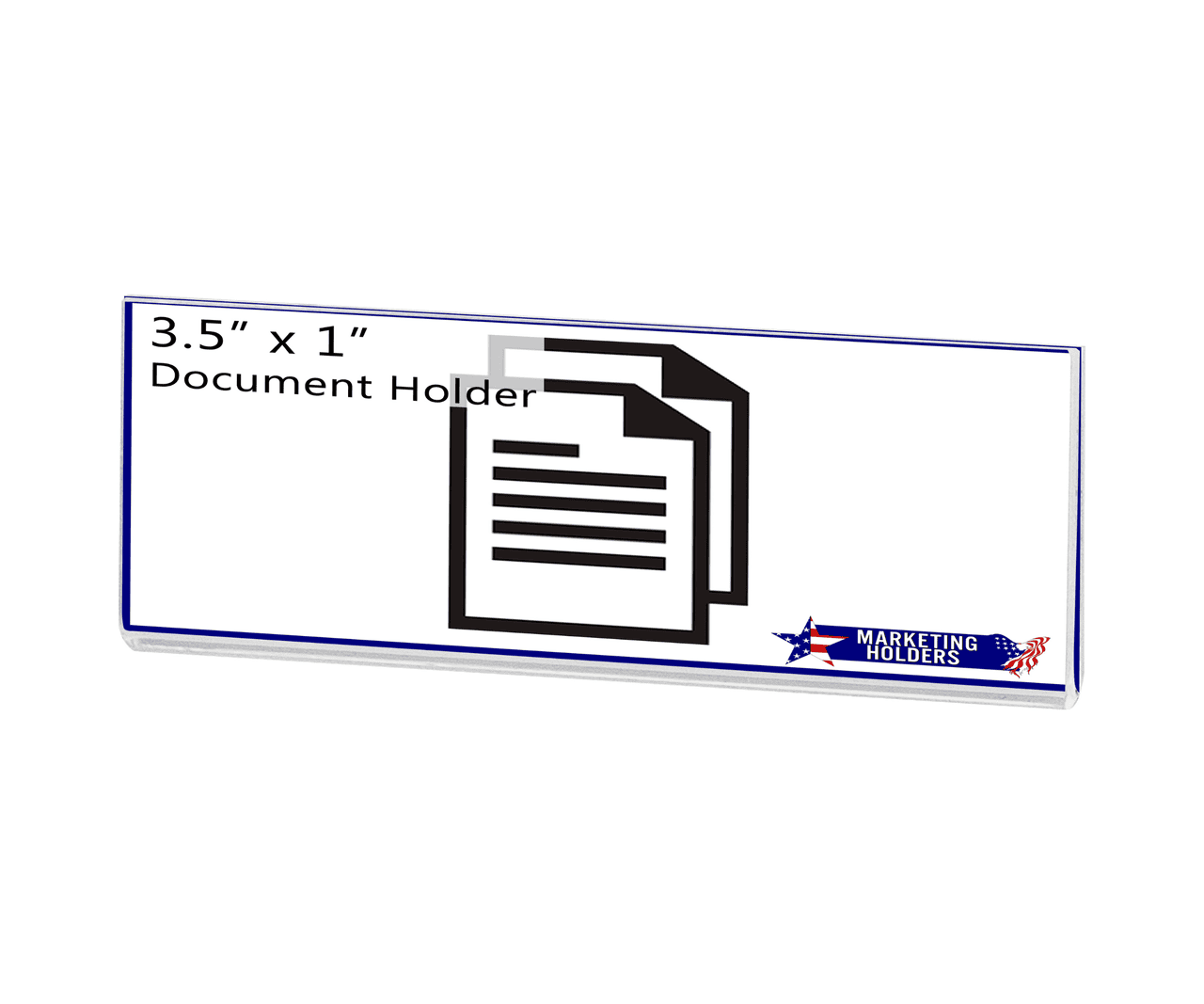 Small Signage Holder Label with literature dimensions Three and a Half Inches Wide by One Inch High