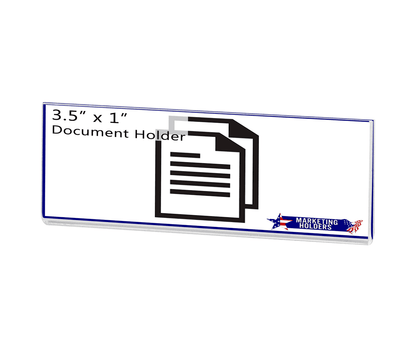 Small Signage Holder Label with literature dimensions Three and a Half Inches Wide by One Inch High