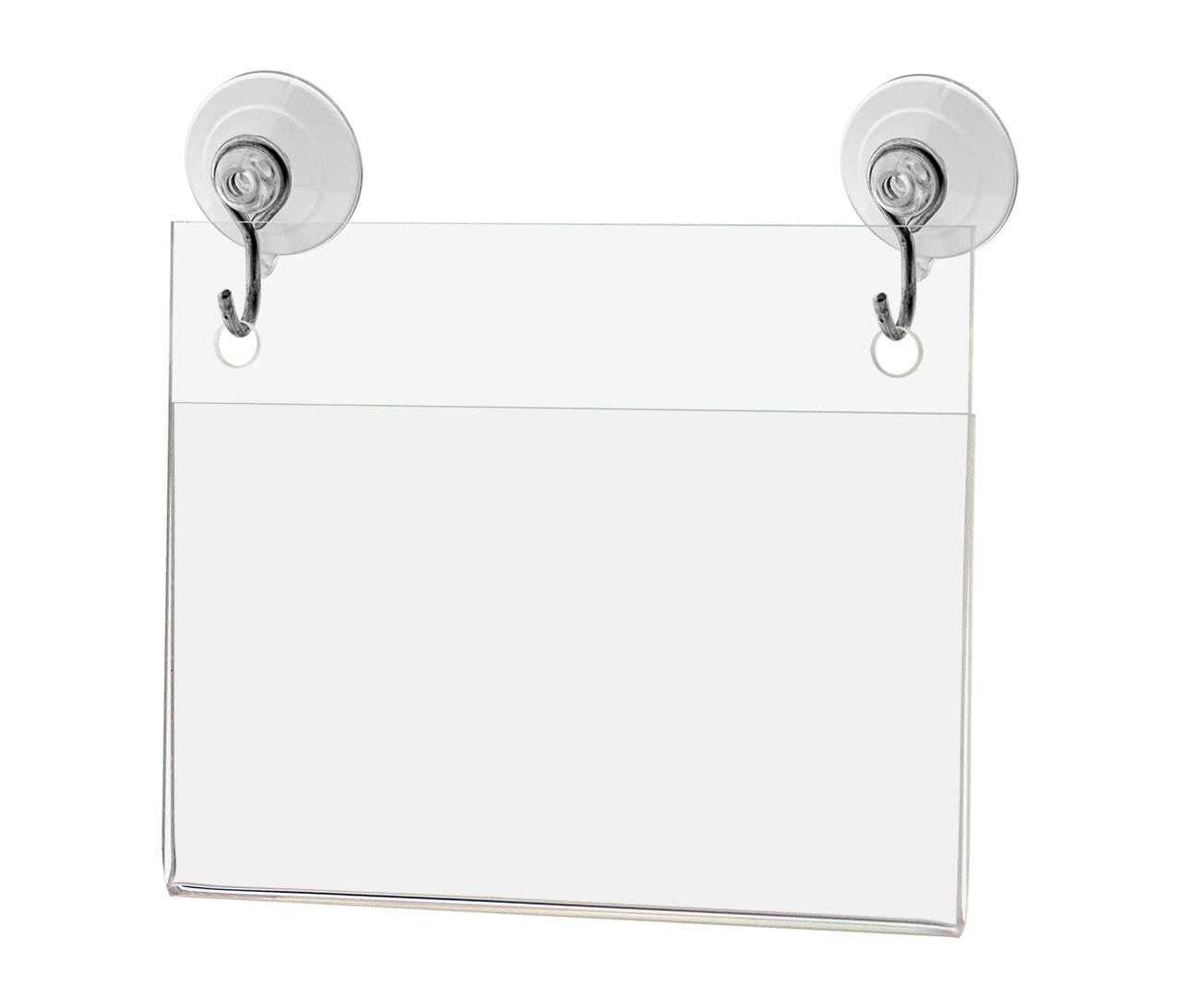 3.5"W x 2"H Window Mount Sign Holder Suction Cup with Hooks
