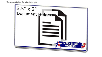 Magnetic Single Business Card Holder 3.5"W x 2"H Small Sign Holder