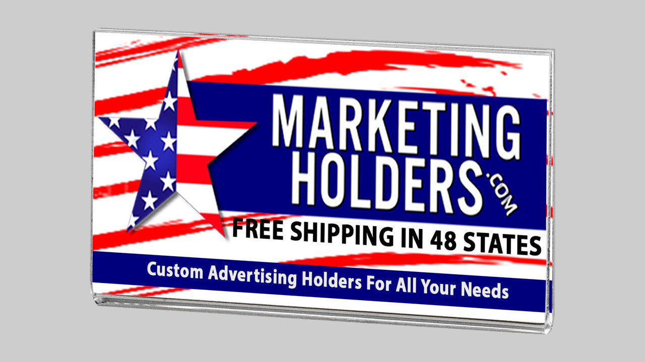 Magnetic Single Business Card Holder 3.5"W x 2"H Small Sign Holder