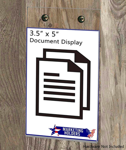 Wall Mount Small Sign Holder Vertical Ad Frame with Holes