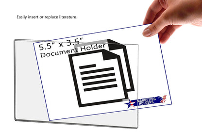 5.5"W x 3.5"H Wall Sign Holder with Double Sided Tape