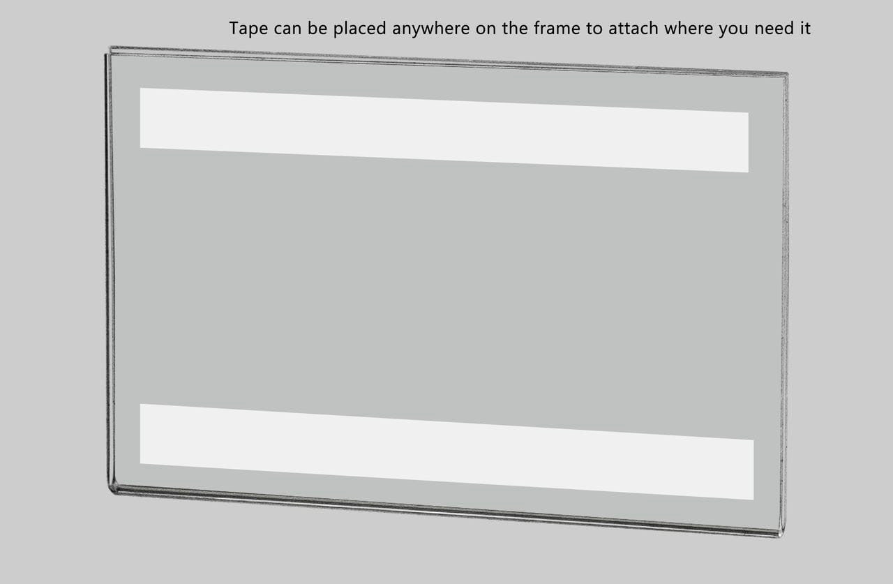 Five and a Half Inches Wide by Three Inches High Sign Holder with adhesive