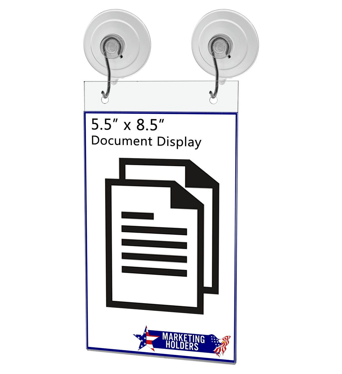 5.5"W x 8.5"H Window Mount Sign Holder Suction Cup with Hooks