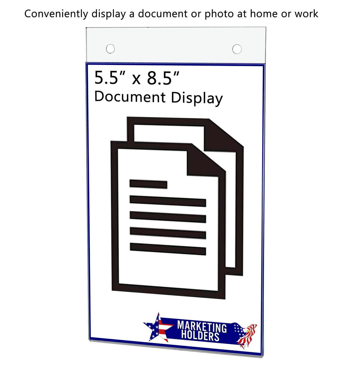 Sign Holder Mounting Holes Holds Five and A Half Inch Wide by Eight and A Half Inch Paper signs