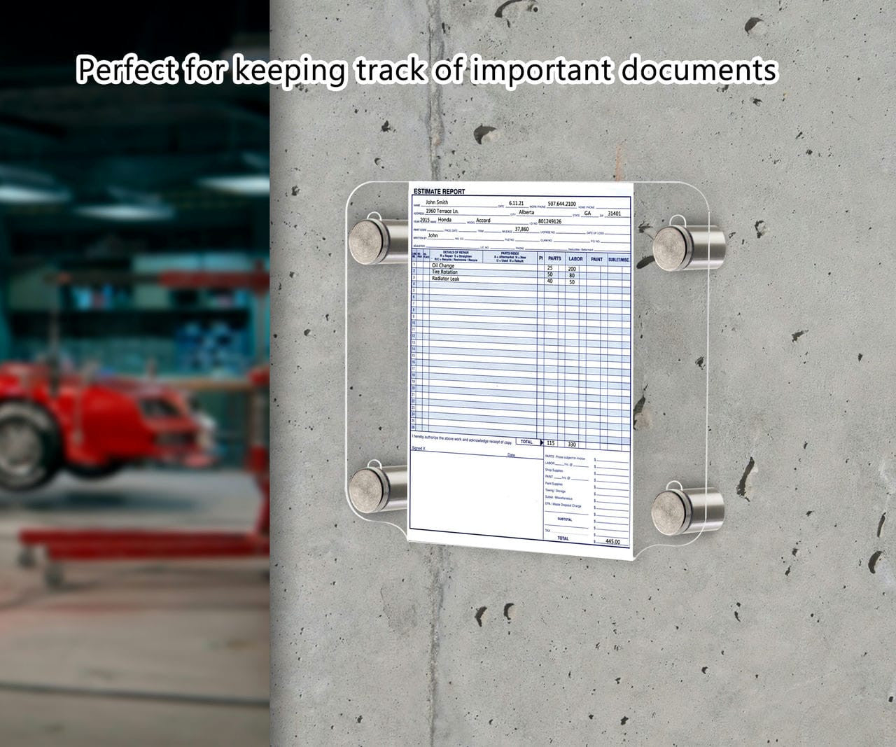 5.5"W x 8.5"H Graphic Image Sign Holder Frame with Standoffs