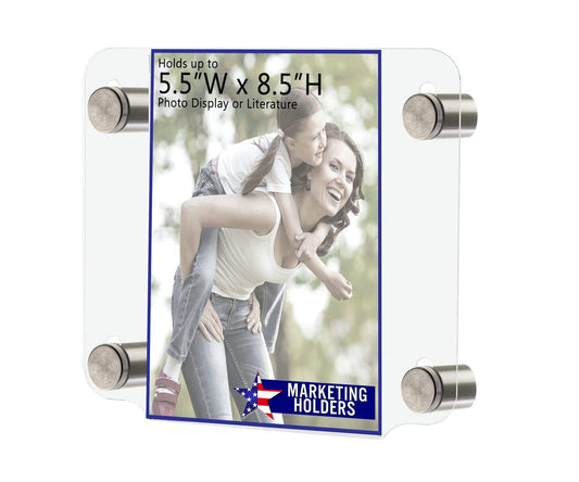 5.5"W x 8.5"H Graphic Image Sign Holder Frame with Standoffs