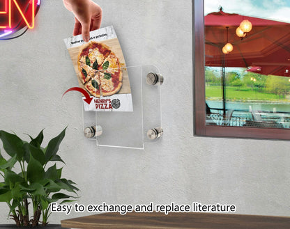 5"W x 7"H Image Display Sign Holder with Standoffs Wall Frame