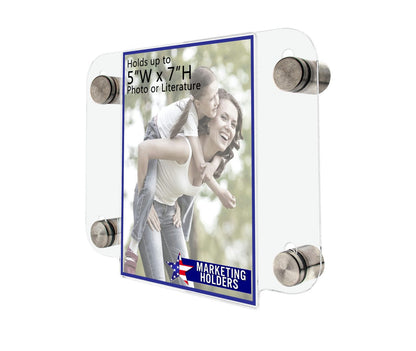 5"W x 7"H Image Display Sign Holder with Standoffs Wall Frame