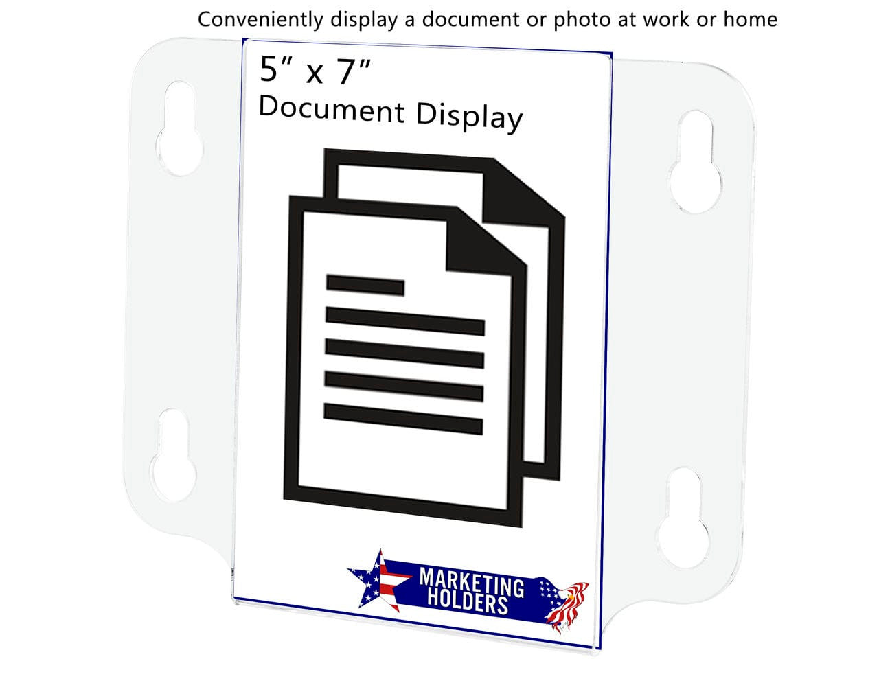 Five Inches Wide by Seven Inches High Small Signage Holder with Suction Cup Ring Hooks Map with verbiage and text