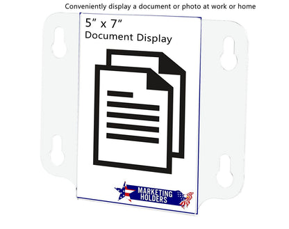 Five Inches Wide by Seven Inches High Small Signage Holder with Suction Cup Ring Hooks Map with verbiage and text