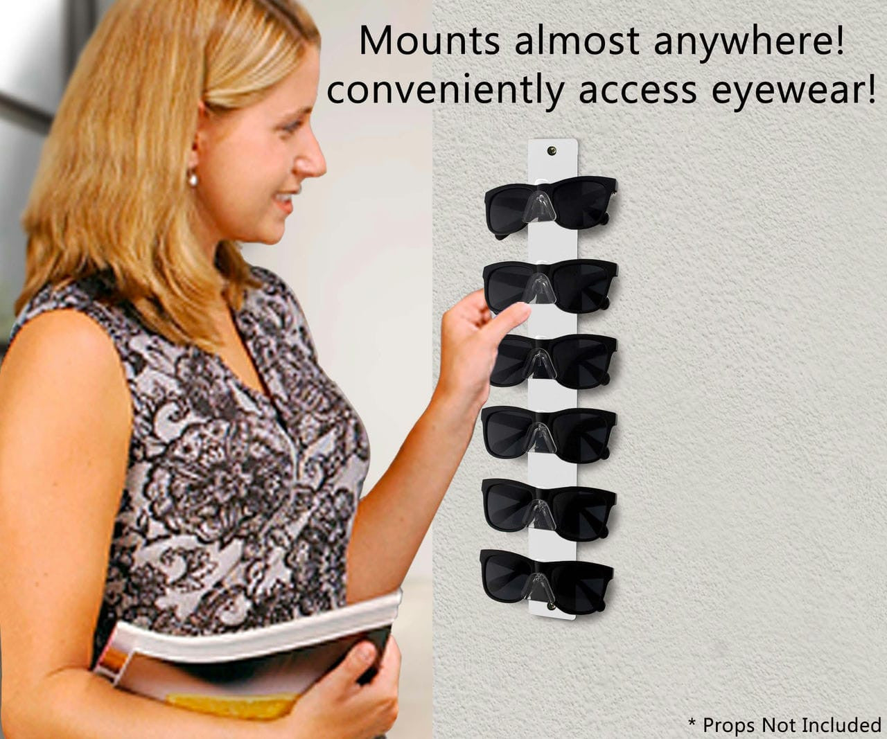 6 Pair Sunglasses Rack Multi Tier Eyewear Wall Organizer